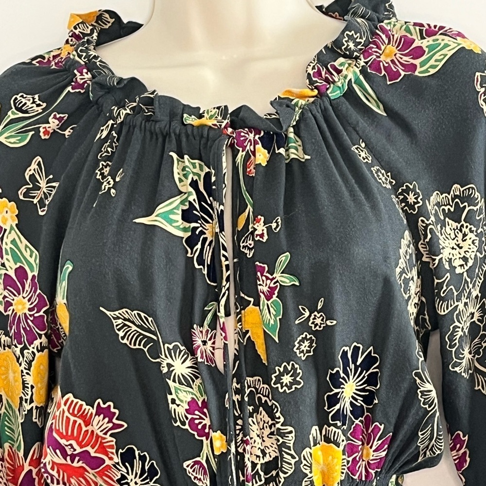 Cleobella Hadley Floral Smocked Mini Dress Boho Feminine Romantic Size XS - Picture 2 of 14